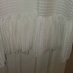 ASOS Curve drop stitch lace peplum hem midi dress